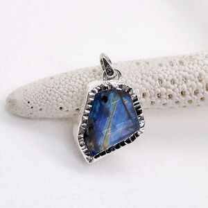 SUPER Flashy Raw Rainbow Moonstone & Natural Black Tourmaline Crystal Ne…